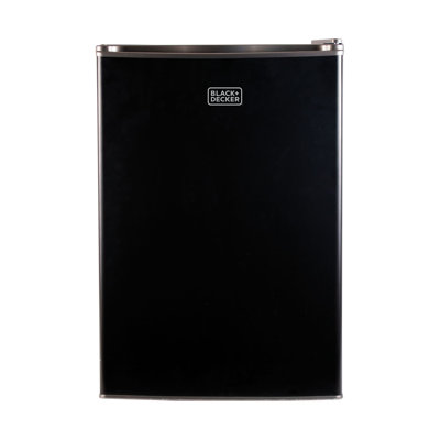 BLACK+DECKER BCRK25B Compact Refrigerator Energy Star Single Door Mini Fridge with Freezer, 2.5 Cubic Feet, Black & CM1160B 12-Cup Programmable Coffee Maker, Black/Stainless Steel — FIN-0000181 | Fridge.com