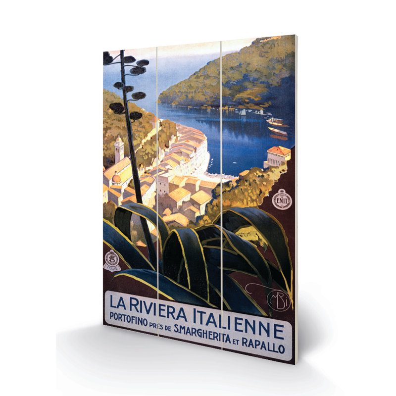 La Riviera Italienne by Piddix - No Frame Print on Wood