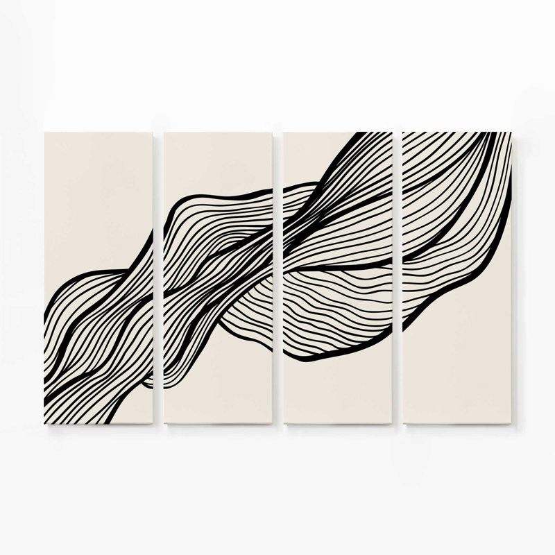 Art mural Bauhaus | Impression sur toile 4 panneaux | Dimensions combinées de 36 po x 54 po, H 36 po x l 54 po