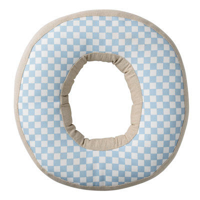 Sky Blue Patterned Cotton O pillow
