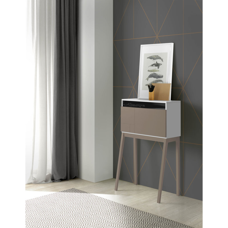 Wilcox Writing Desk, White/Moka