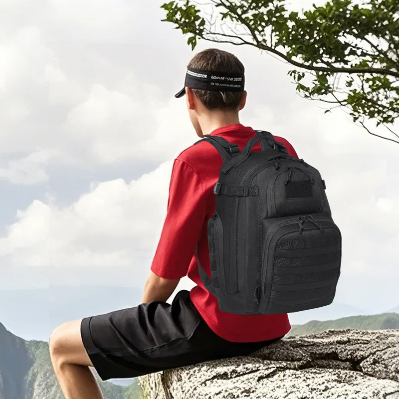 Sac à dos tactique militaire 25L avec mode Molle et coussin éponge noir