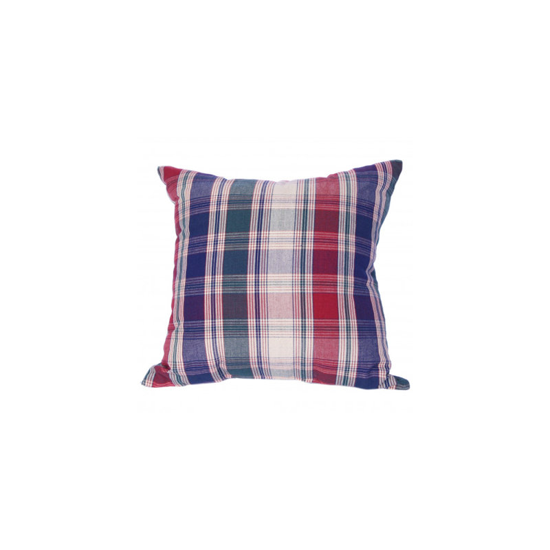 Moorpark Plaid Cotton Throw Pillow, Polyester/Polyfill