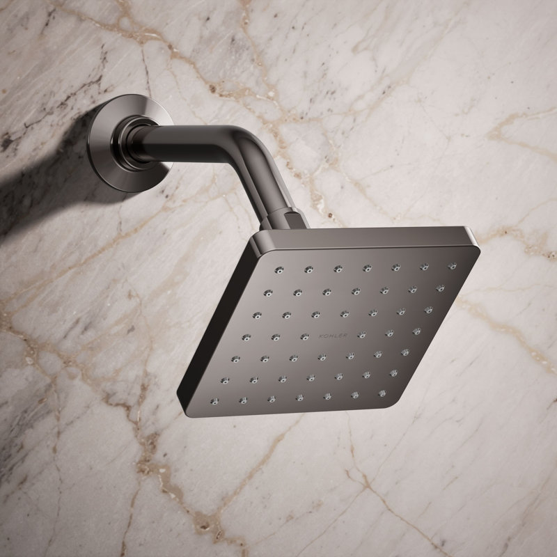Parallel Single-Function Square Showerhead, Shower Head with One Spray, 2.5 GPM, Vibrant Titanium