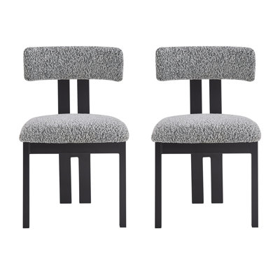 Chaises de salle à manger rembourrées sans accoudoirs avec pieds en métal (ensemble de 2)