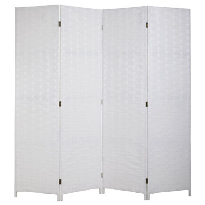 Room Divider 6 Ft Foldable Privacy Screen Wooden Pannel Partition Indoor Furniture Portable Handwork Wood Mesh Woven Design Freestanding Wooden Separator