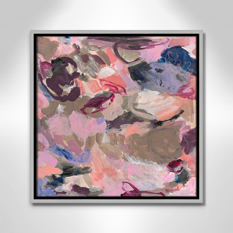 «Vineyard Evening Square» par Marisol Evora, Argent argent, H 17,5 po x l 17,5 po