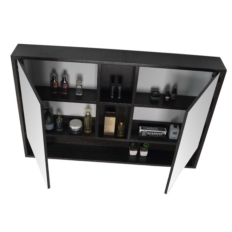 Medicine Cabinet Hazelton, Two Interior Shelves - Black