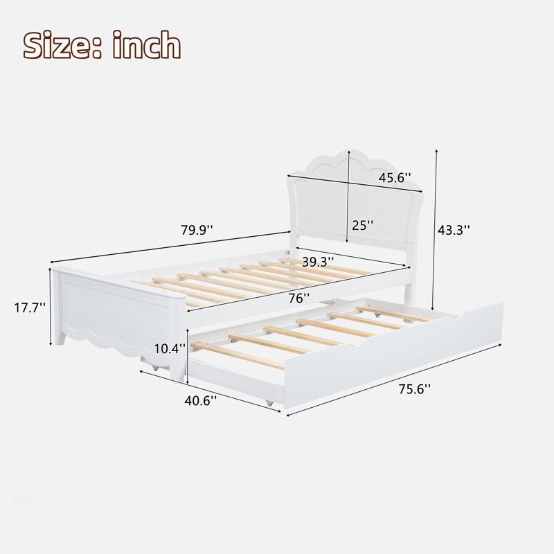 Darielle Platform Bed, White
