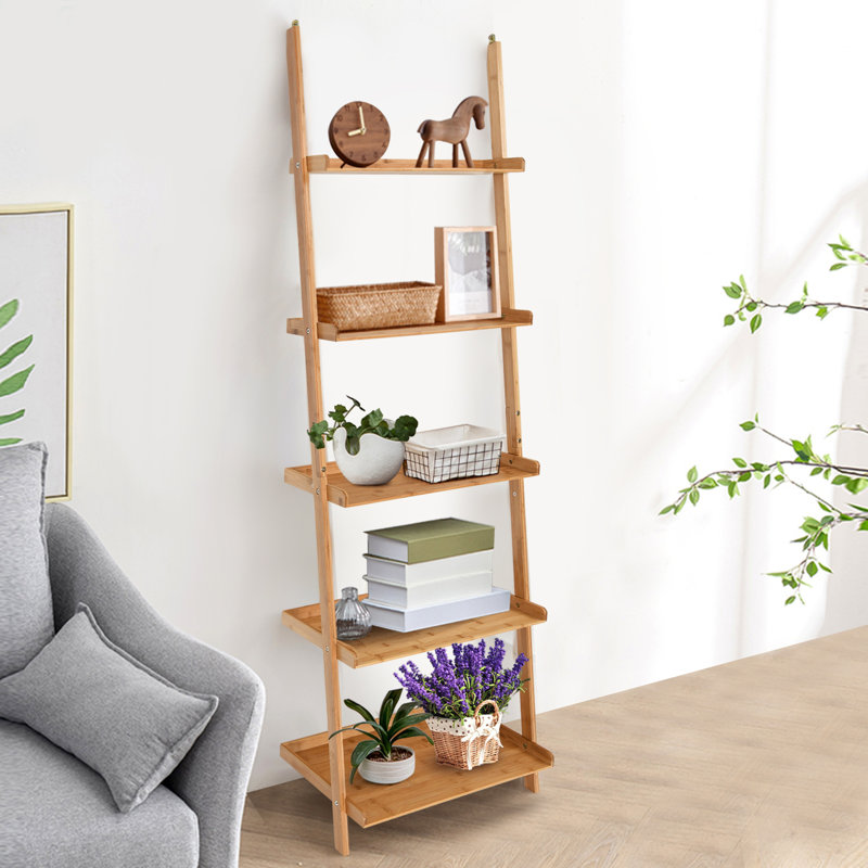 Bibliothèque échelle en bois H 71 "x l 25"