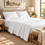 Ensemble de draps 4 pièces en microfibre brossée avec poche profonde de 16 po, gris foncé-137915242-137915244