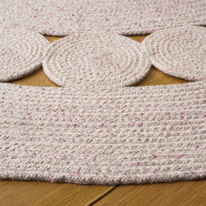Braided Hand Woven No Pattern Indoor Rug, 5'-0" x 5'-0" Round