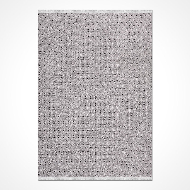 Tapis gris moderne lavable à la machine, Rectangle 4 pi x 5 pi 11 po