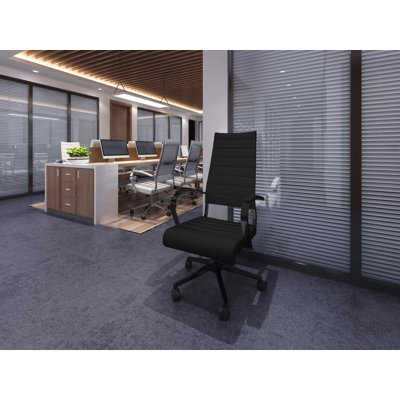 Hyndman Mid Century Modern Contemporary Tall Home Ergonomic Executive Conference Swivel  Office Chair With Arms Wheels Padded Arms And Seats