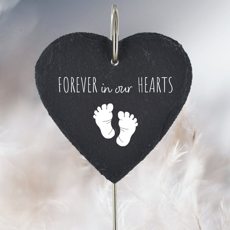 Bossard Infant Forever in Our Hearts Heart Slate Marker Memorial Plaque