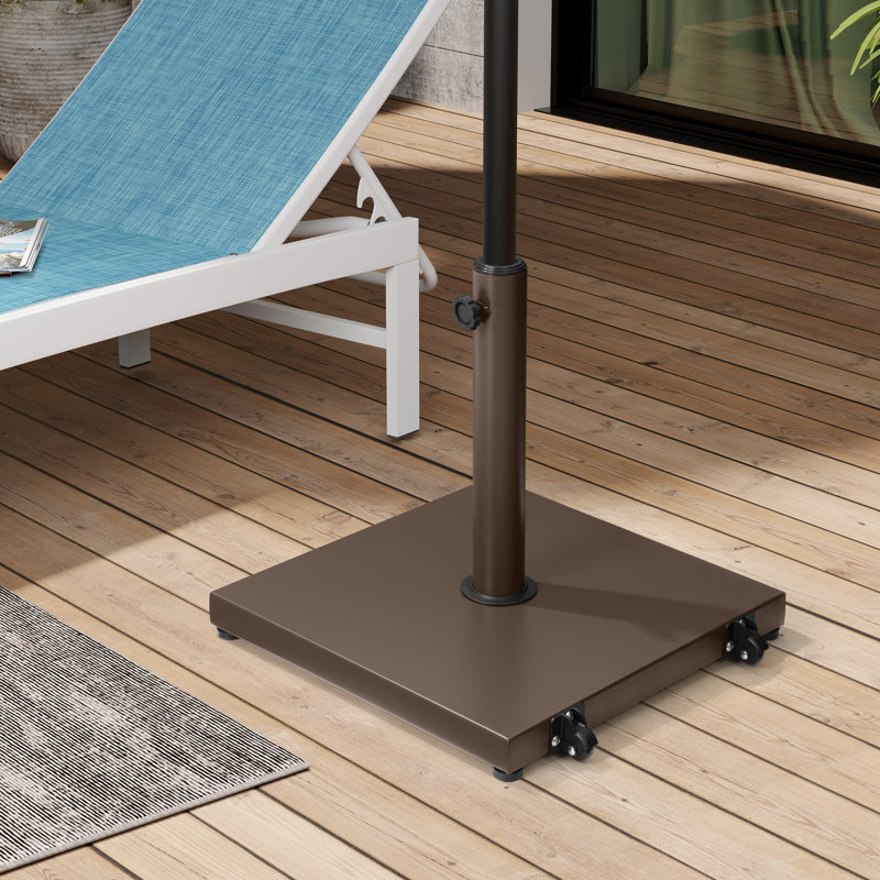40 lb Base de parasol autoportante en béton avec roues, brun, Brun / 40 lb