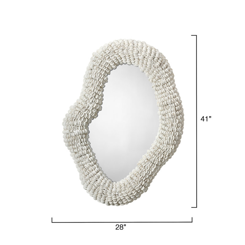Amoeba Wood Beaded Wall Mirror
