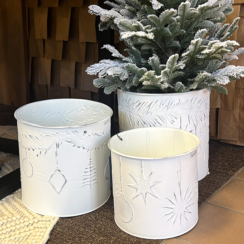 Ensemble de 3 pots à fleurs 8,75 ", 10,75" et 12,5 "blanc