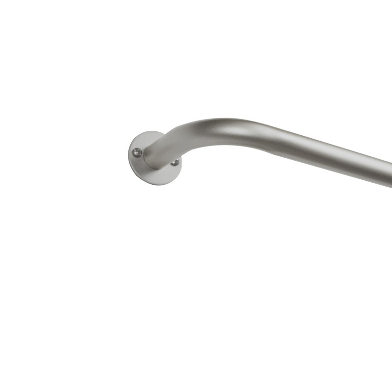Tringle à rideaux simple réglable 1 po Jarrod, H 1 po x l 72 po x P 1 po, Argenté mat