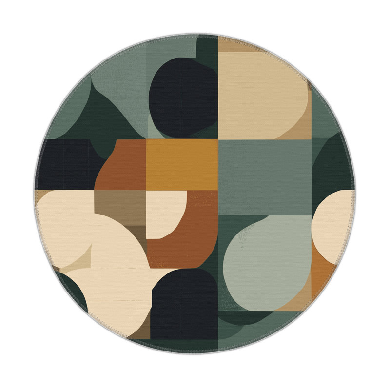 Modular Mountains Indoor And Outdoor Area Rug, Round 5'