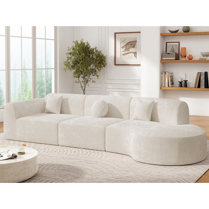 Canapé rembourré 3 pièces 3 pièces, Beige