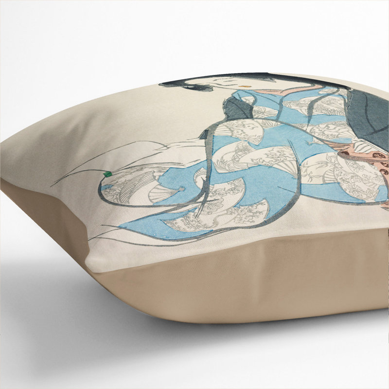 Reading Lady Square Throw Cushion, Stone, 40cm H x 40cm W x 15cm D