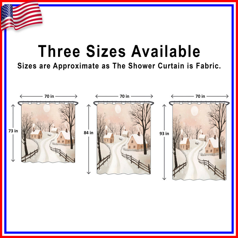 Rideau de douche Winter - Scenic Bathroom Decor Cottage, H 94 po x l 71 po
