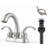 High-Arc Double Handle Centerset Bathroom Faucet with Drain Assembly (Set of 2)-128613747