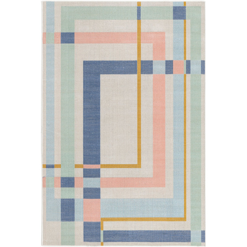 Geometric Indoor Rug, Rectangle 4' x 6'