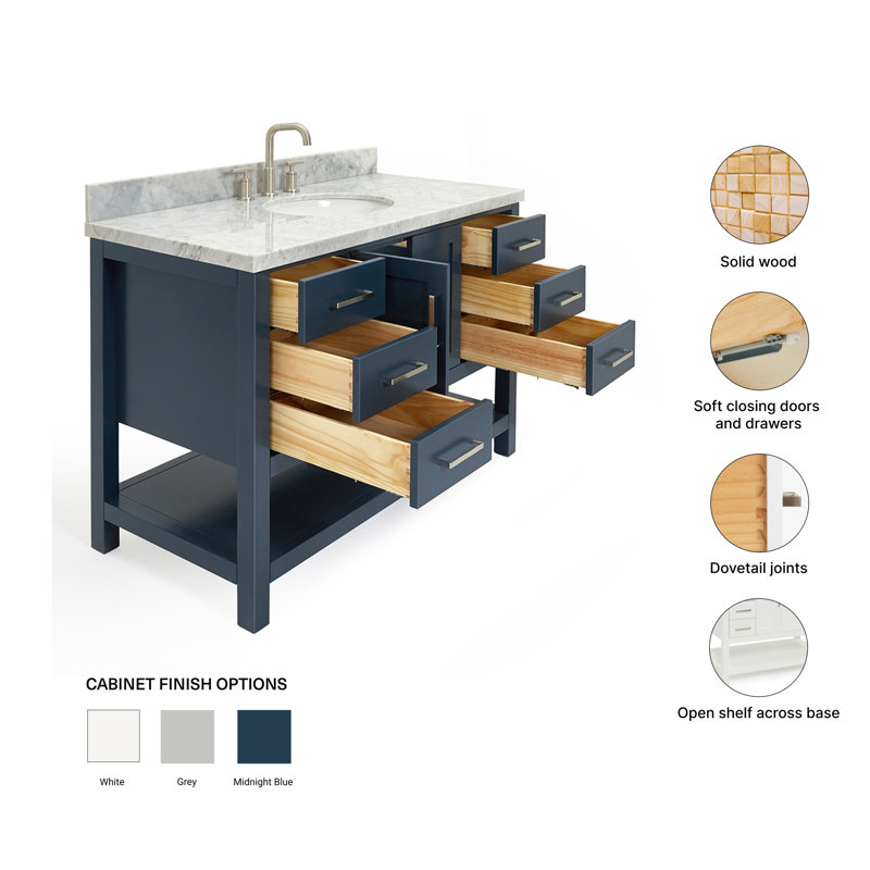 Magnolia Bath Vanity Oval Basin S049SCWOV, Midnight Blue, Oval