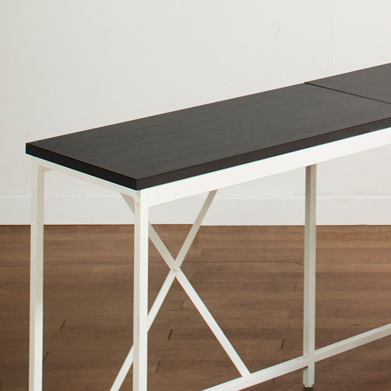 Bureau en bois et en métal, Gris foncé / Blanc