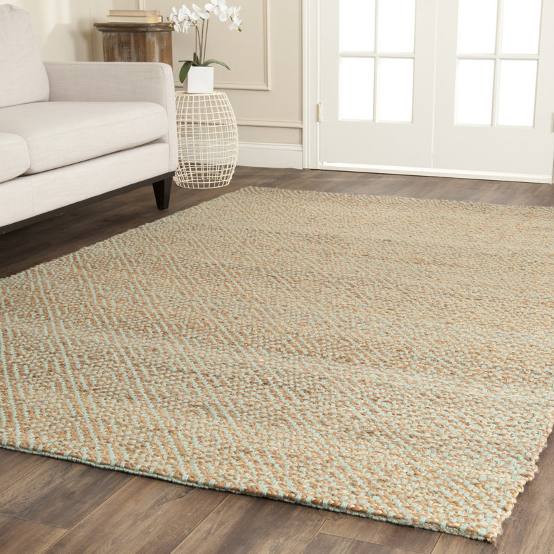 Auckland Geometric Handmade Flatweave Beige Area Rug, Rectangle 6' x 9'