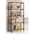 4-Shelf Bookcase With Rustic Finish, Black Powder-Coated Metal, Engineered Wood Shelves, Open For Decor, Long-Lasting Use Industrial Design, And Heavy Gauge Easy To Maintain