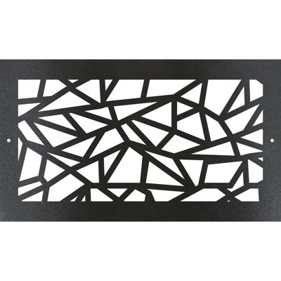 Metal Screw-in Floor Register. Duct Opening 4x10 (overall 6x12) - Triangles Design