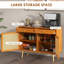 Armoire de rangement, armoire de cuisine Boho avec 2 tiroirs, tablette réglable, portes en rotin et pieds en bois, armoire d'appoint pour le salon