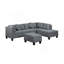 Canapé, chaise et repose-pieds 104,5 po, gris