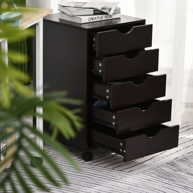 Laga 15.75'' Wide 5 - Drawer Filing Storage Cabinet, Brown