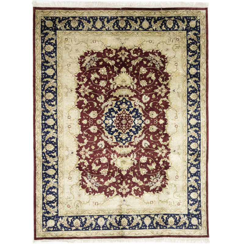 Tapis rectangulaire en soie 9 pi x 12 pi