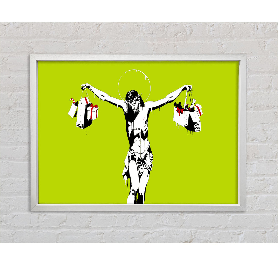 Thank Christ For Shopping Lime - Einzelner Bilderrahmen Kunstdrucke auf Leinwand