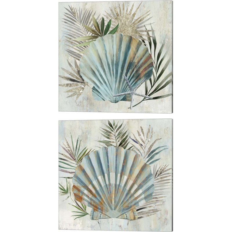 «Turquoise Shell» par Aimee Wilson, art sur toile (ensemble de 2)