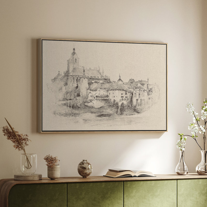 "Croquis rétro - XXXIX" sur toile, H 25 po x l 37 po