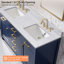 Plateau de meuble-lavabo double 60 po en pierre reconstituée avec lavabo - pour remplacement de meuble-lavabo, sans armoire