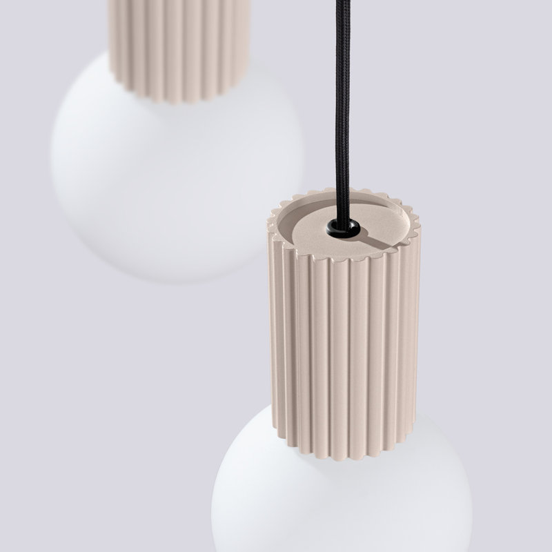 Bernis 3 - Light Brushed Nickel Pendant, Taupe
