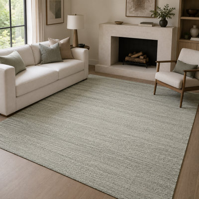 Tapis tissé à la main | Tapis en laine et bambou en soie moderne | Tapis d'intérieur argenté 4 mm