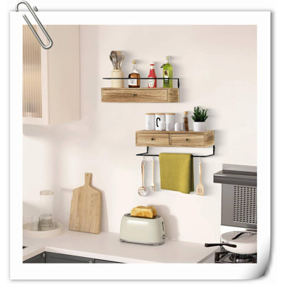 Tablette flottante en bois 2 pièces Calogera