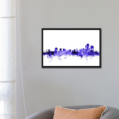 «Wilmington, Delaware Skyline» par Michael Tompsett, reproduction d'art graphique sur toile