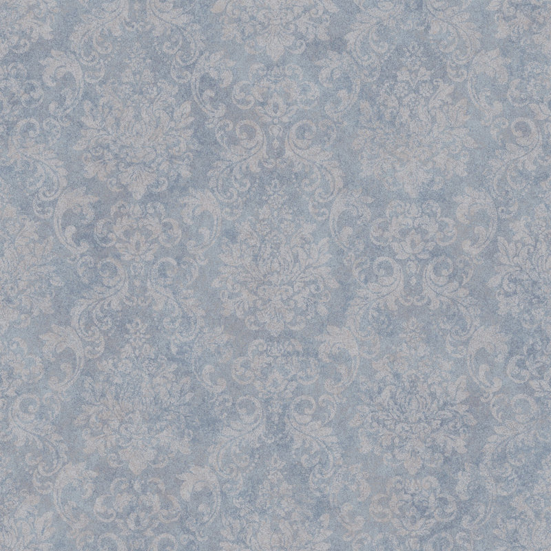 Special FX 2 Collection Metallic Damask Wallpaper Roll, Blue