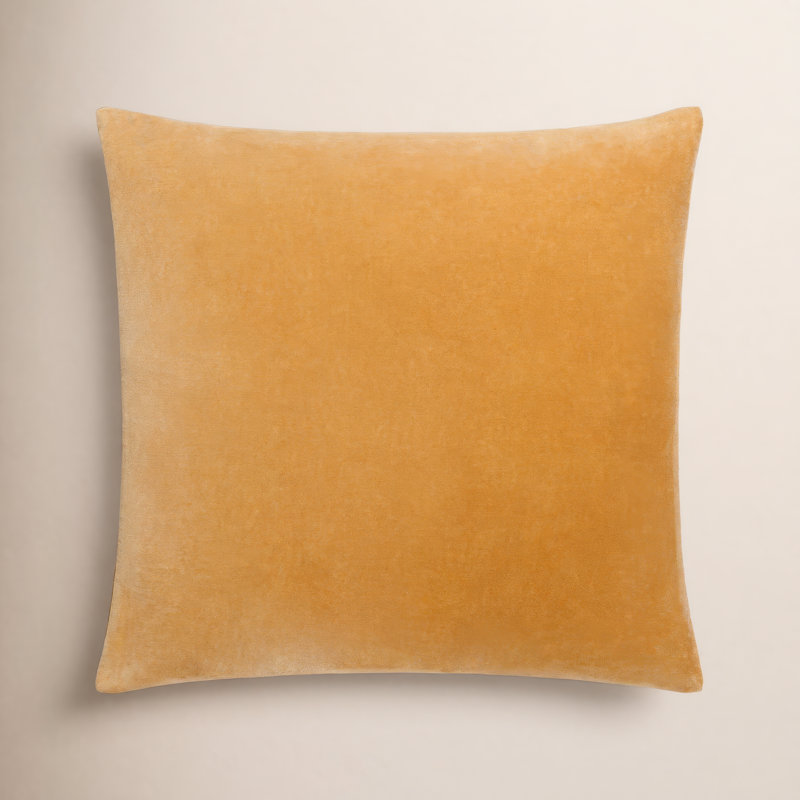 Coussin en coton Denny, Jaune, Housse de coussin seulement - sans coussin, Square 18"