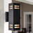 Breshawna Aluminum Matte Black Outdoor Armed Sconce