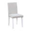 Ensemble de 4 chaises d'appoint avec revêtement en lin et structure en bois massif, finition gris ardoise et blanc, pour la salle à manger ou la cuisine